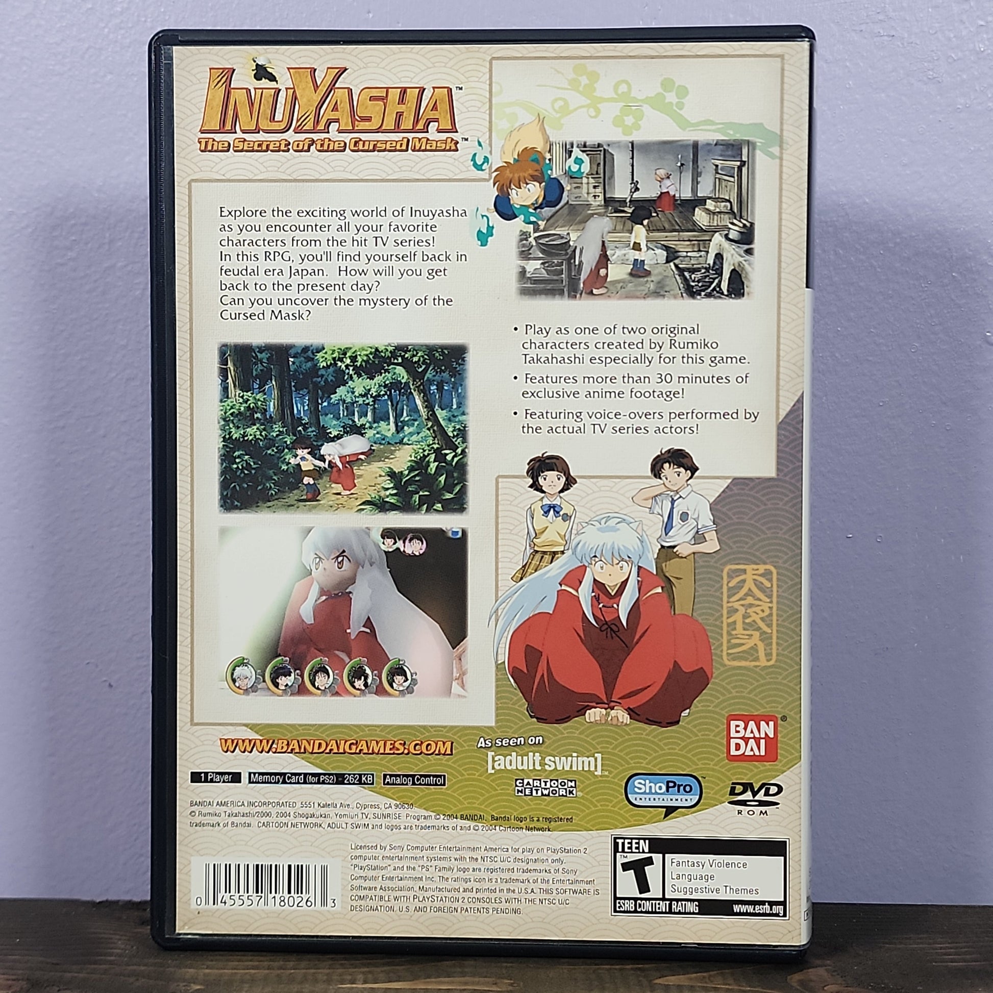 Playstation 2 - Inuyasha: The Secret of the Cursed Mask Retrograde Collectibles Bandai, CIB, Inuyasha, JRPG, Kamui, Playstation 2, PS2, RPG, T Rated Preowned Video Game 