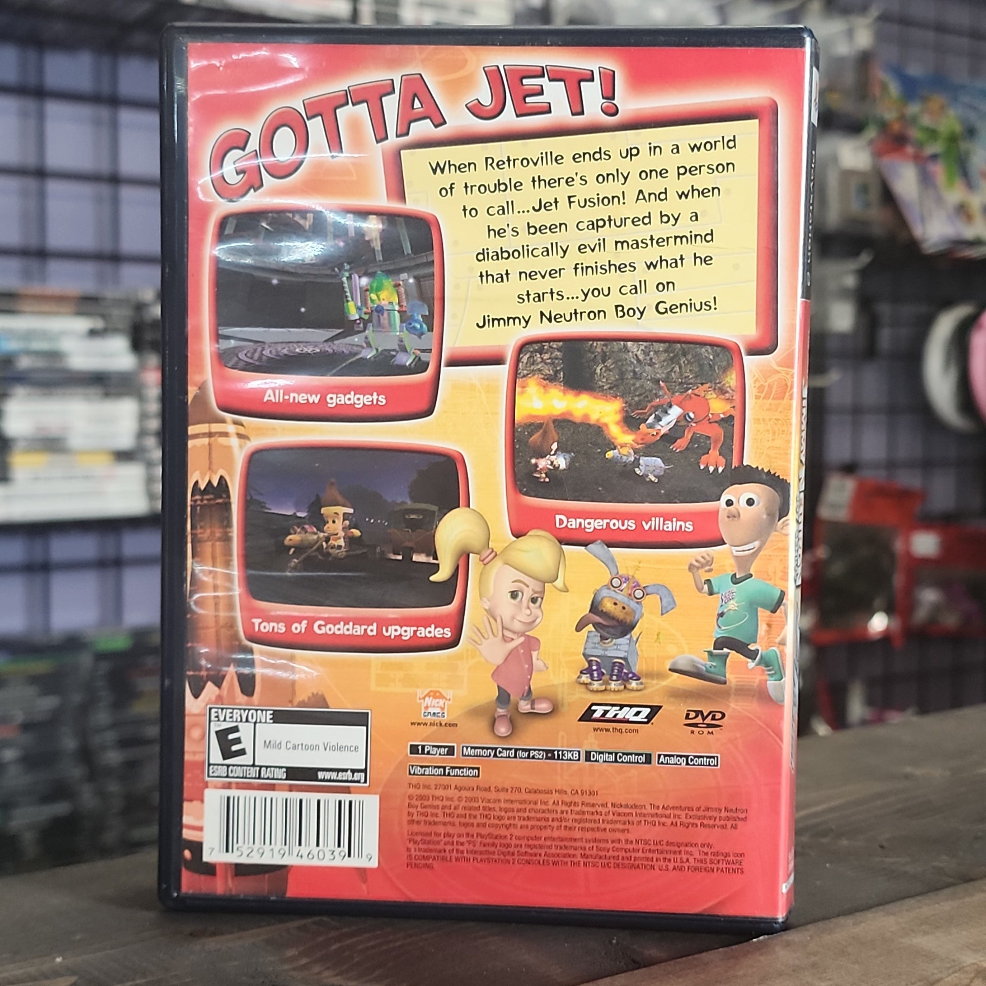 Playstation 2 - Jimmy Neutron Jet Fusion Retrograde Collectibles Action, CIB, E Rated, Jimmy Neutron, Krome Studios, Nick Games, Nickelodeon, Playstation 2, PS2, THQ Preowned Video Game 