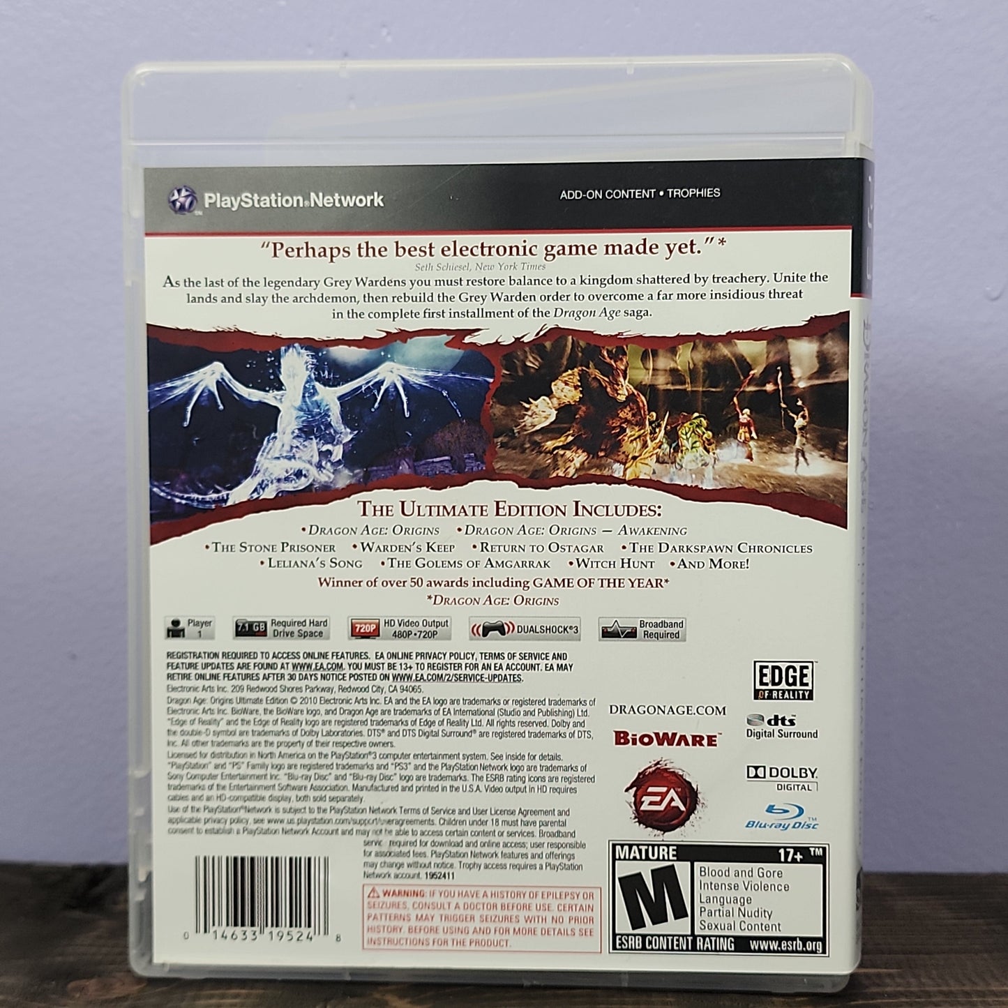 Playstation 3 - Dragon Age: Origins [Ultimate Edition] Retrograde Collectibles BioWare, Choices Matter, CIB, Dragon Age Series, EA, Fantasy, M Rated, Playstation 3, PS3, RPG, Stor Preowned Video Game 