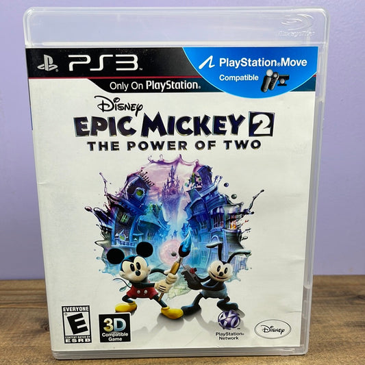 Playstation 3 - Epic Mickey 2: The Power of Two Retrograde Collectibles 3DTV Compatible, Action, Adventure, CIB, Disney, E Rated, Family, Mickey Mouse, Move Compatible, Osw Preowned Video Game 