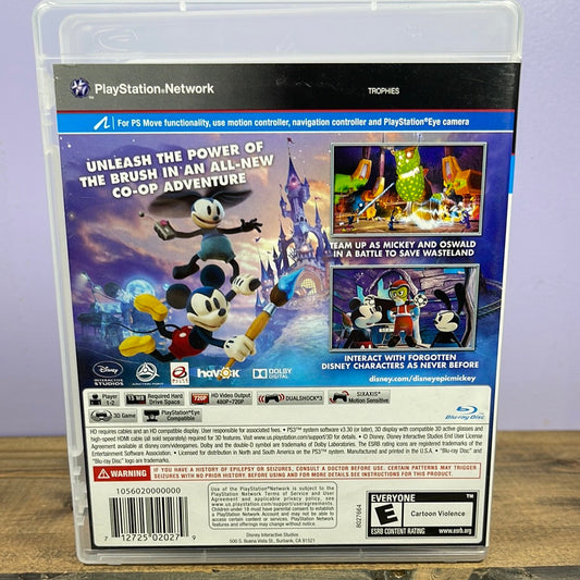 Playstation 3 - Epic Mickey 2: The Power of Two Retrograde Collectibles 3DTV Compatible, Action, Adventure, CIB, Disney, E Rated, Family, Mickey Mouse, Move Compatible, Osw Preowned Video Game 