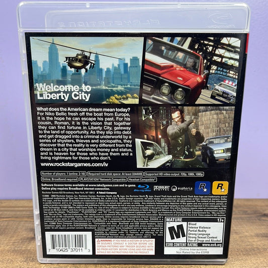 Playstation 3 - Grand Theft Auto IV Retrograde Collectibles Action, Automobile, CIB, Crime, Grand Theft Auto Series, GTA, Liberty City, M Rated, Multiplayer, Ni Preowned Video Game 