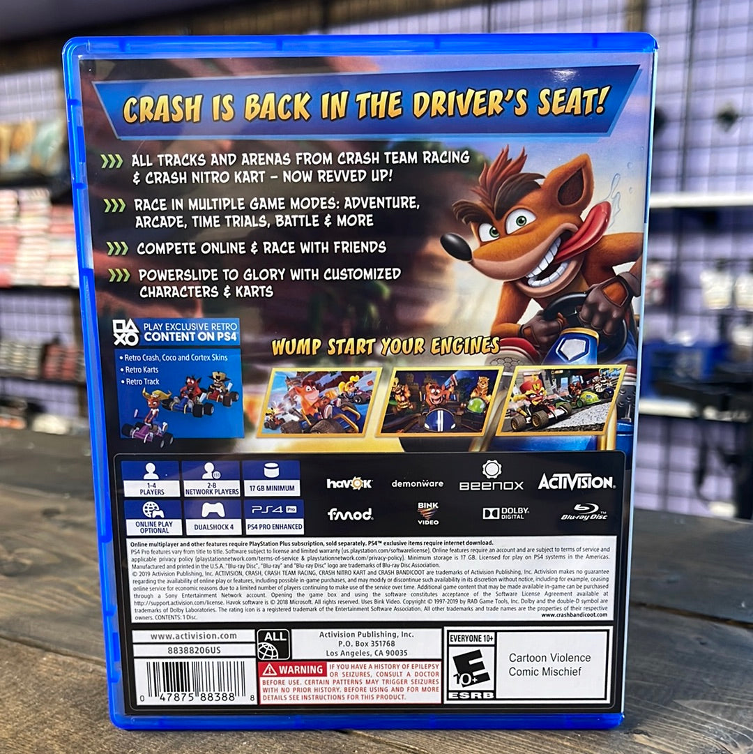 Playstation 4 - Crash Team Racing: Nitro Fueled Retrograde Collectibles Activision, Beenox, CIB, Crash Bandicoot, Crash Team Racing, Kart Racing, Multiplayer, Playstation 4 Preowned Video Game 