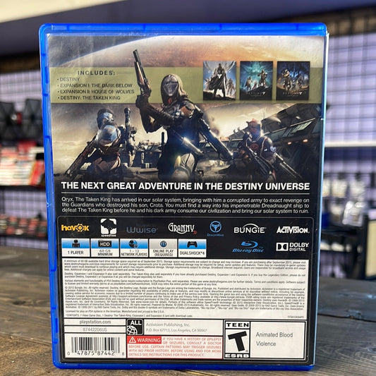 Playstation 4 - Destiny: The Taken King Legendary Edition Retrograde Collectibles Action, Activision, Bungie, CIB, Destiny, First Person Shooter, FPS, Looter Shooter, MMO, Multiplaye Preowned Video Game 