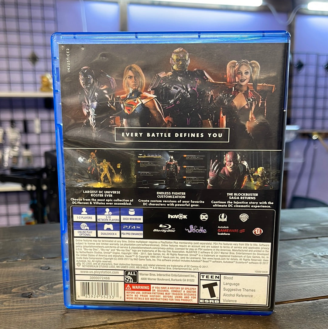 Playstation 4 - Injustice 2 Retrograde Collectibles Action, Arcade, CIB, DC Comics, Fighting, Multiplayer, Netherrealm, Playstation 4, PS4, QLOC, Superh Preowned Video Game 