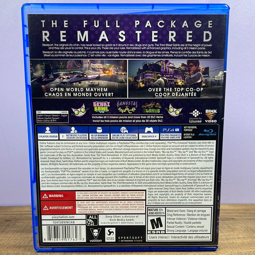 Playstation 4 - Saints Row The Third [Remastered] Retrograde Collectibles CIB, Deep Silver, Playstation, Playstation 4, PS4, Remastered, Saints, Saints Row, Sperasoft, Voliti Preowned Video Game 