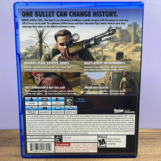 Playstation 4 - Sniper Elite III Retrograde Collectibles 505 Games, Action, CIB, Historical, Playstation, Playstation 4, PS4, Shooter, Sniper Elite Preowned Video Game 