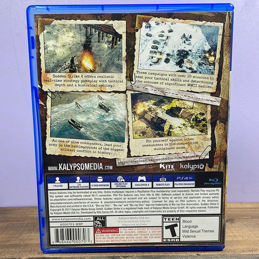 Playstation 4 - Sudden Strike 4 Retrograde Collectibles CIB, Kalypso Media, Playstation, Playstation 4, PS4, Strategy, Sudden Strike Preowned Video Game 