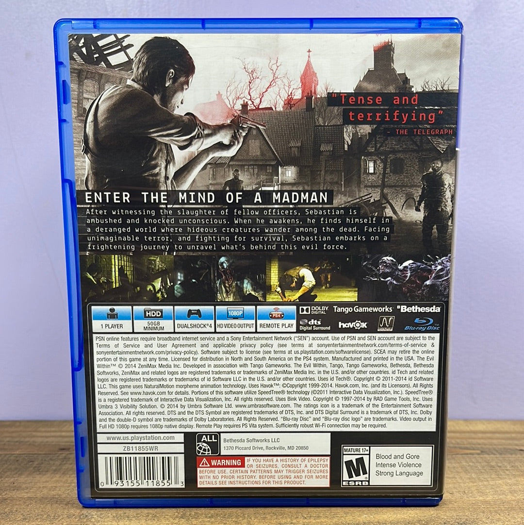 Playstation 4 - The Evil Within Retrograde Collectibles Action, Bethesda, Bethesda Softworks, CIB, Horror, Playstation, Playstation 4, PS4, Survival Horror, Preowned Video Game 