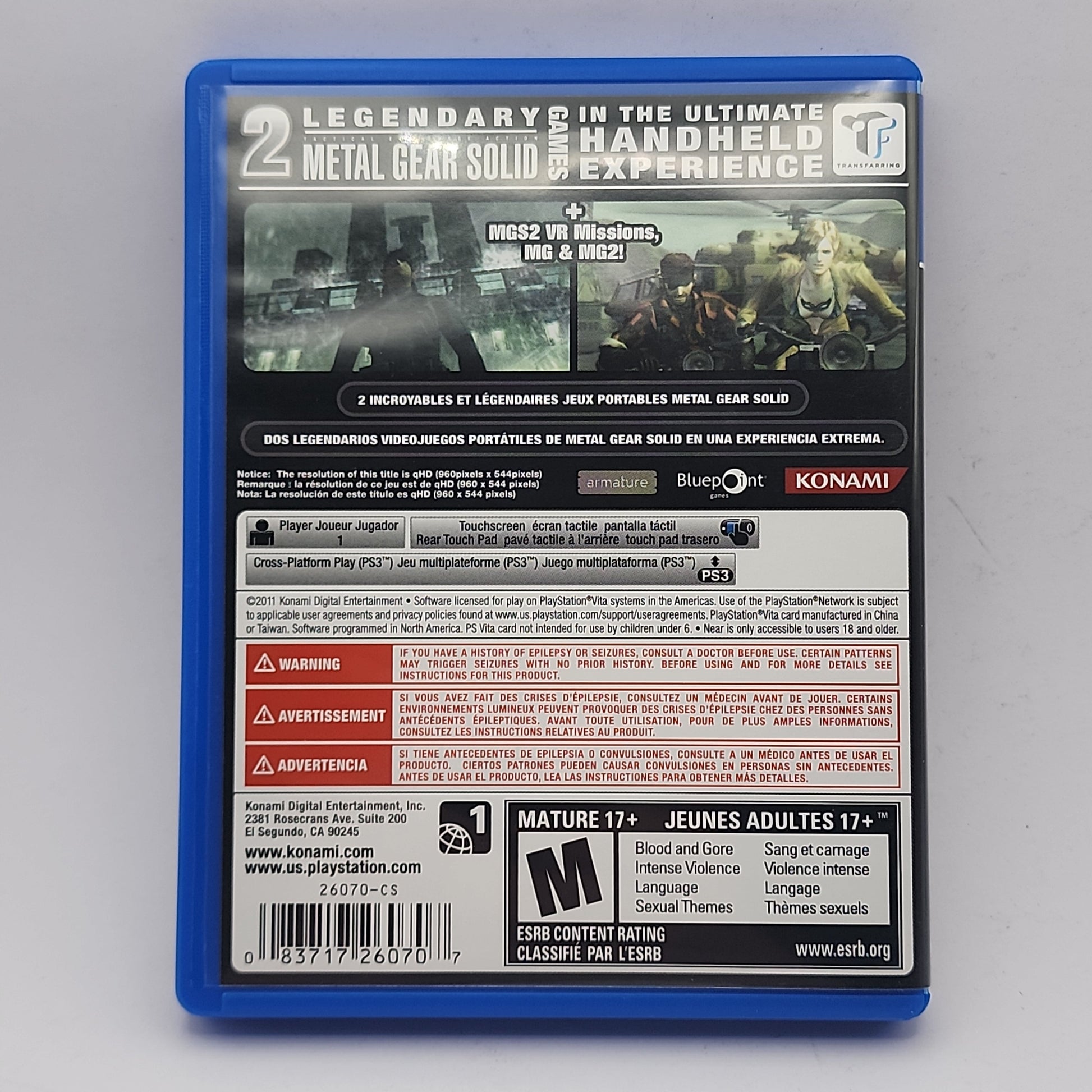 ps store metal gear solid hd collection Playstation Vita - Metal Gear Solid HD Collection