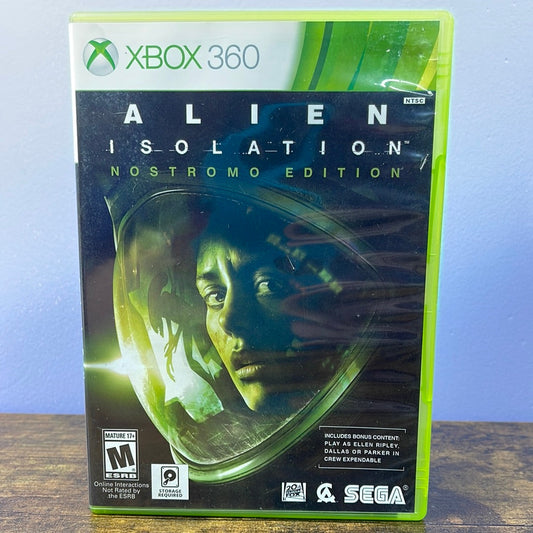 Xbox 360 - Alien: Isolation [Nostromo Edition] Retrograde Collectibles Alien Series, CIB, Creative Assembly, Horror, M Rated, Sci-fi, SEGA, Stealth, Survival, Xbox 360 Preowned Video Game 