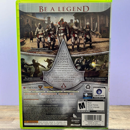 Xbox 360 - Assassin's Creed: Brotherhood Retrograde Collectibles Action, Adventure, Assassin, Assassin's Creed Series, CIB, Ezio, History, M Rated, Open World, Parko Preowned Video Game 