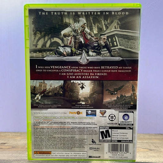 Xbox 360 - Assassin's Creed II Retrograde Collectibles Action, Adventure, Assassin, Assassin's Creed Series, CIB, Ezio, History, M Rated, Open World, Parko Preowned Video Game 