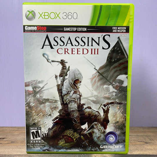 Xbox 360 - Assassin's Creed III [Gamestop Edition] Retrograde Collectibles Action, Adventure, American History, Assassin, Assassin's Creed Series, CIB, History, M Rated, Open  Preowned Video Game 