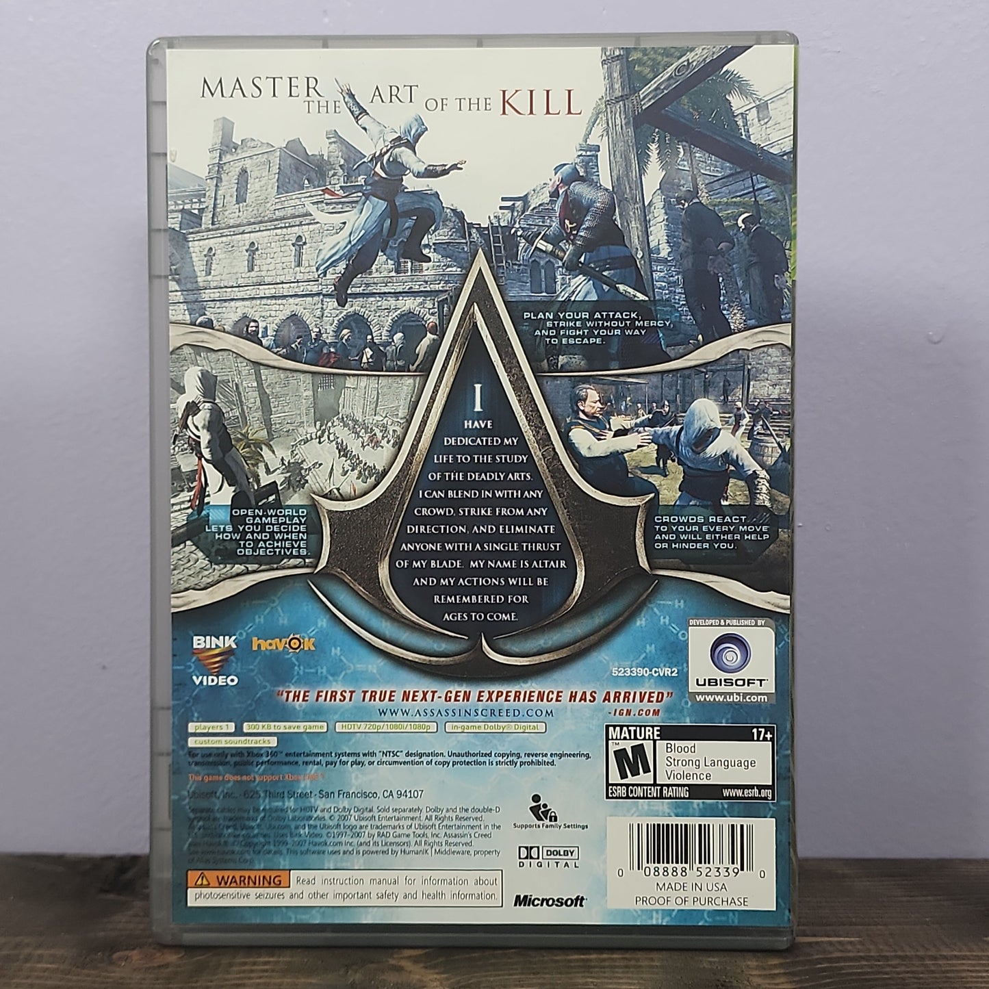 Xbox 360 - Assassin's Creed Retrograde Collectibles Action Adventure, Assassin's Creed, CIB, Historic, M Rated, Microsoft, Ubisoft, Xbox 360 Preowned Video Game 