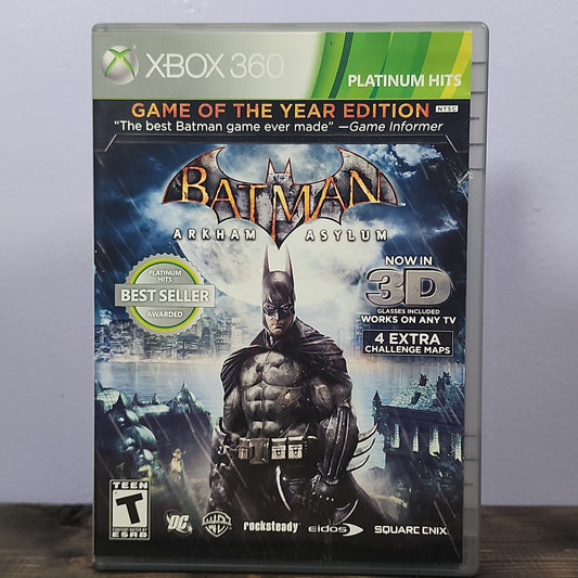 Xbox 360 - Batman Arkham Asylum [Platinum Hits] Retrograde Collectibles Batman, CIB, DC, Rocksteady, Square Enix, T Rated, Warner Bros., Xbox 360 Preowned Video Game 