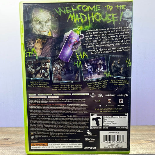 Xbox 360 - Batman: Arkham Asylum Retrograde Collectibles Action, Batman, Batman Arkham Series, CIB, Rocksteady, Stealth, Superhero, T Rated, Third Person, Wa Preowned Video Game 