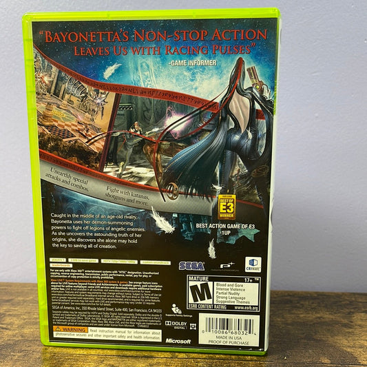 Xbox 360 - Bayonetta Retrograde Collectibles Action, Bayonetta Series, Female Protagonist, Hack and Slash, Hideki Kamiya, M Rated, PlatinumGames, Preowned Video Game 