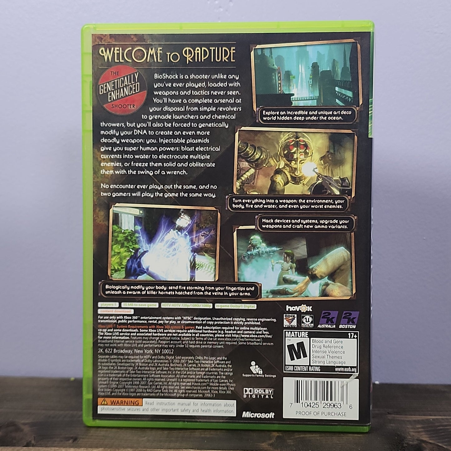 Xbox 360 - Bioshock Retrograde Collectibles 2K Games, Action, Atmospheric, CIB, First Person Shooter, Horror, M Rated, Story Rich, Xbox 360 Preowned Video Game 