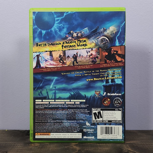 Xbox 360 - Brutal Legend Retrograde Collectibles Action, Adventure, Double Fine Productions, EA, Fantasy, M Rated, Open World, Real-Time Strategy, RT Preowned Video Game 