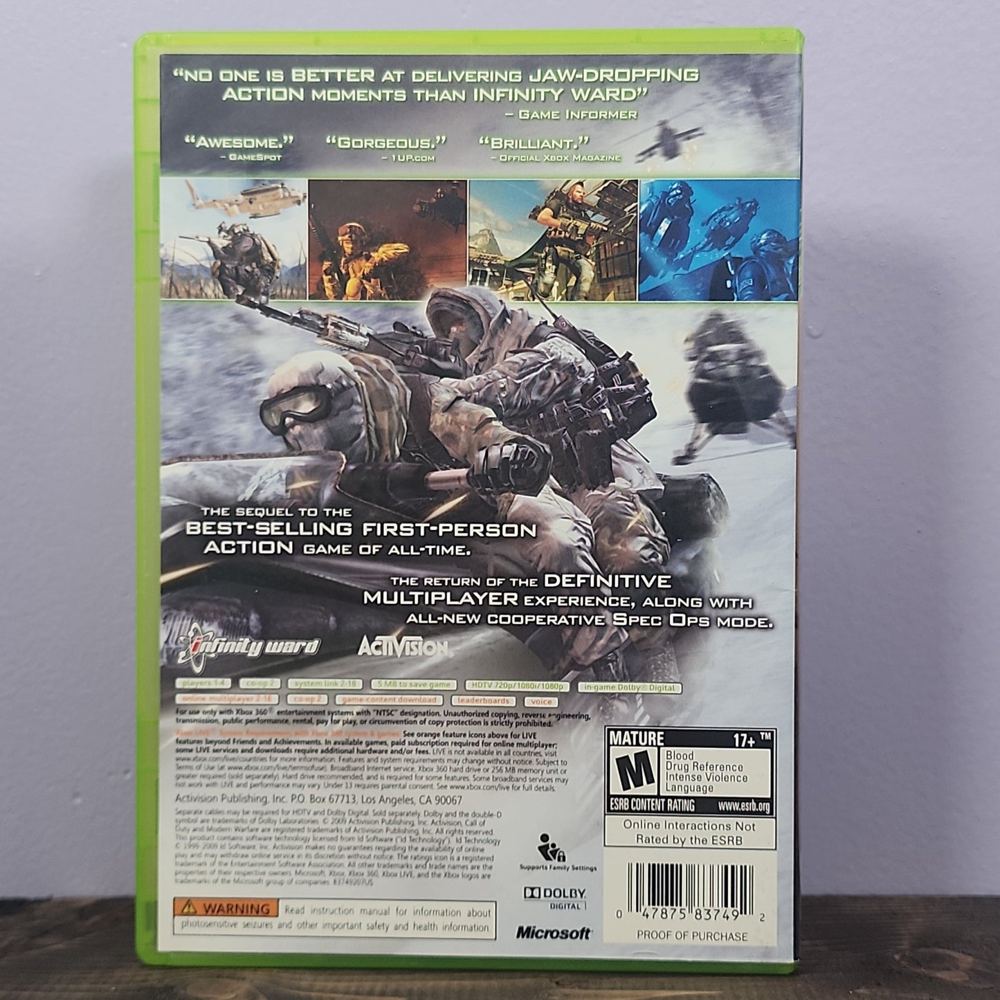 Xbox 360 - Call of Duty: Modern Warfare 2 Retrograde Collectibles Action, Activision, Call of Duty Series, CIB, COD, First Person Shooter, Infinity Ward, M Rated, Mil Preowned Video Game 