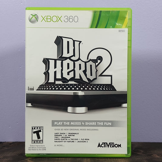 Xbox 360 - DJ Hero 2 Retrograde Collectibles Activision, CIB, DJ Hero, FreeStyleGames, Music, Rhythm, T Rated, Xbox, Xbox 360 Preowned Video Game 