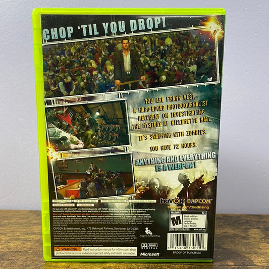 Xbox 360 - Dead Rising Retrograde Collectibles Action, Adventure, Capcom, CIB, Dead Rising Series, Frank West, M Rated, Open World, Xbox 360, Zombi Preowned Video Game 