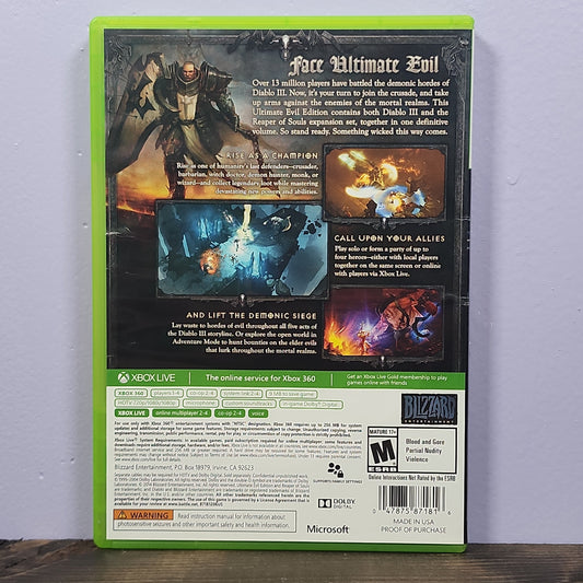 Xbox 360 - Diablo III: Reaper of Souls [Ultimate Evil Edition] Retrograde Collectibles Action, Blizzard, CIB, Diablo Series, Horror, M Rated, RPG, Xbox 360 Preowned Video Game 