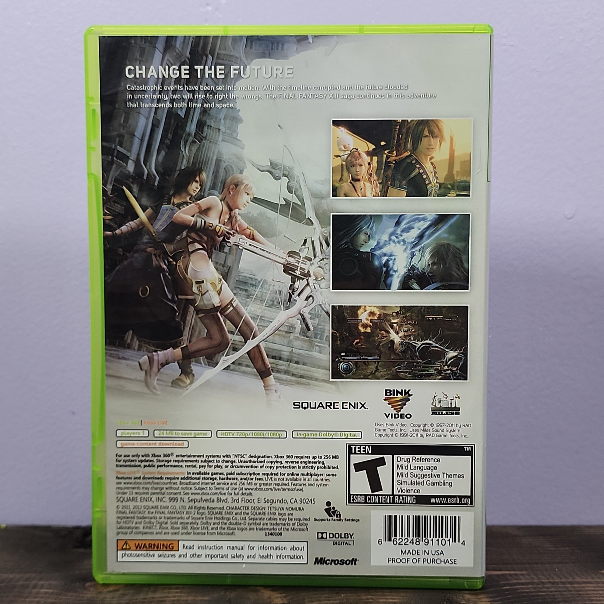 Xbox 360 - Final Fantasy XIII-2 Retrograde Collectibles CIB, Female Protagonist, Final Fantasy Series, JRPG, RPG, Square Enix, T Rated, Weeb, Xbox 360 Preowned Video Game 