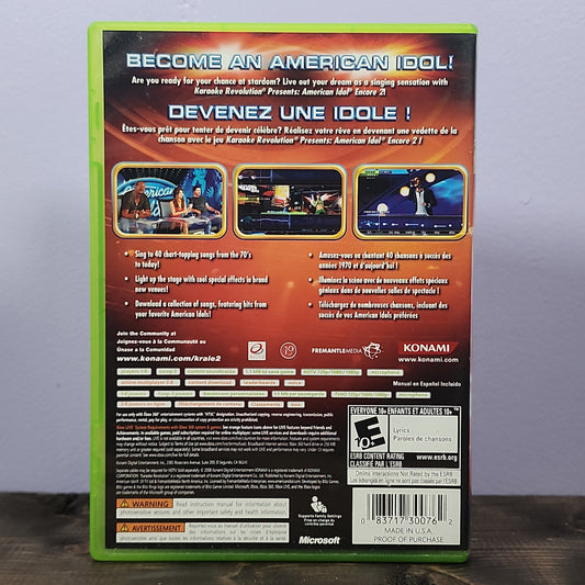 Xbox 360 - Karaoke Revolution Presents: American Idol Encore 2 Retrograde Collectibles American Idol, E10 Rated, Karaoke, Konami, Microsoft, Music, Singing, Voice, Xbox, Xbox 360 Preowned Video Game 