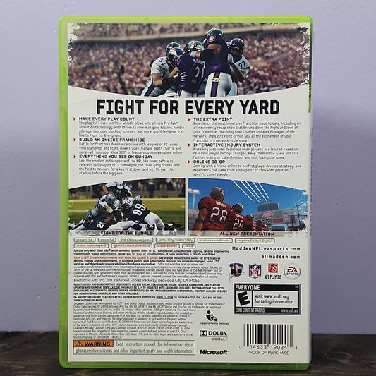 Xbox 360 - Madden 10 Retrograde Collectibles CIB, E Rated, EA Games, EA Sports, Football, Larry Fitzgerald, Madden, Sports, Troy Polamalu, Xbox,  Preowned Video Game 