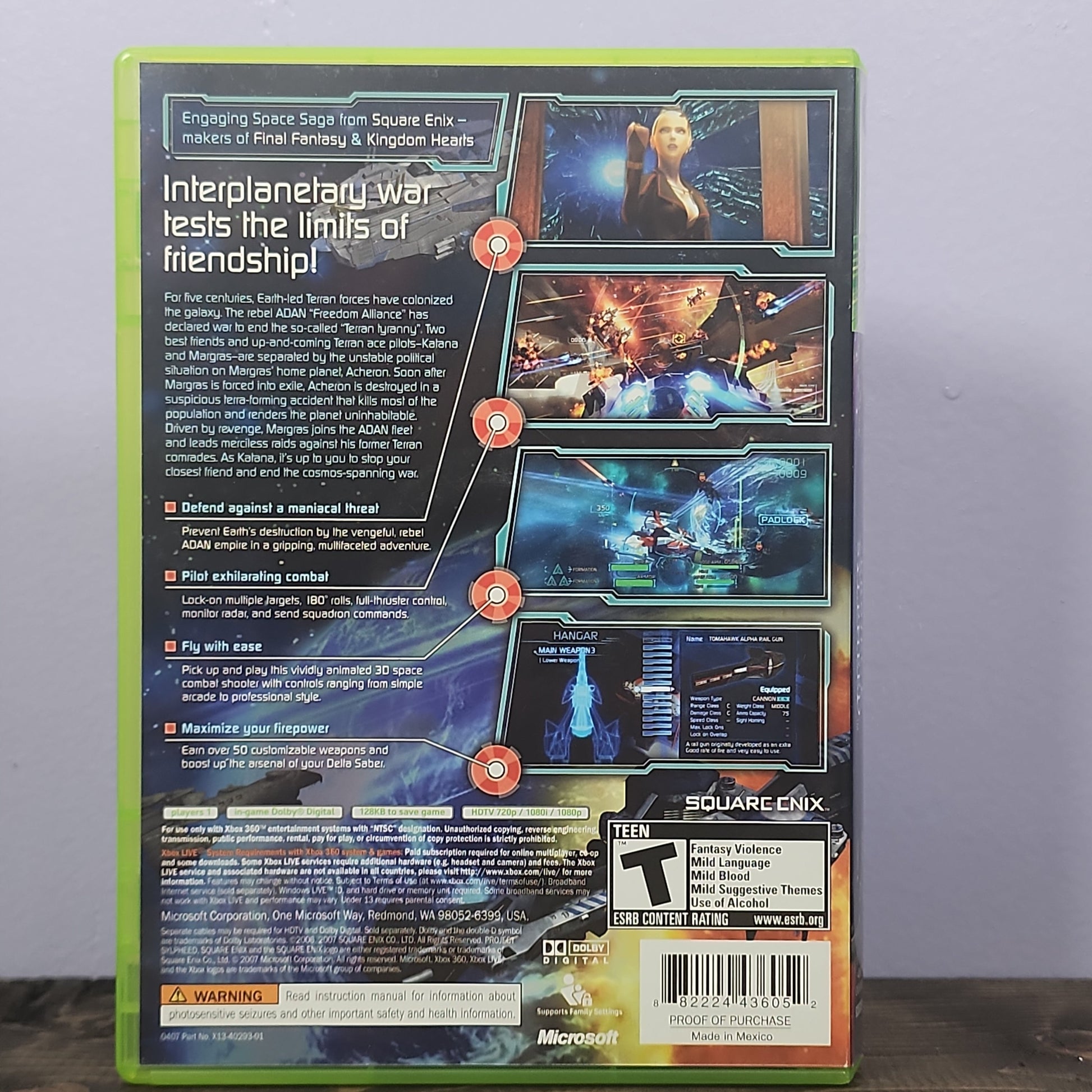 Xbox 360 - Project Sylpheed: Arc of Deception Retrograde Collectibles Game Arts, Sci-fi, Seta Corporation, Simulation, Space, Square Enix, T Rated, Xbox 360 Preowned Video Game 