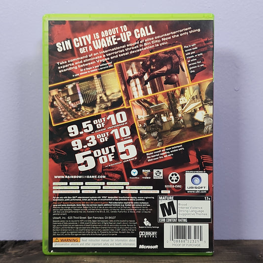 Xbox 360 - Rainbow Six Vegas [Platinum Hits] Retrograde Collectibles Action, CIB, First Person Shooter, M Rated, Rainbow Six Series, Shooter, Tactical, Tom Clancy, Ubiso Preowned Video Game 