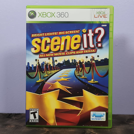 Xbox 360 - Scene It? Bright Lights! Big Screen! Retrograde Collectibles CIB, Microsoft, Modern, Screenlife, Teen Rated, Trivia, xbox, Xbox 360 Preowned Video Game 