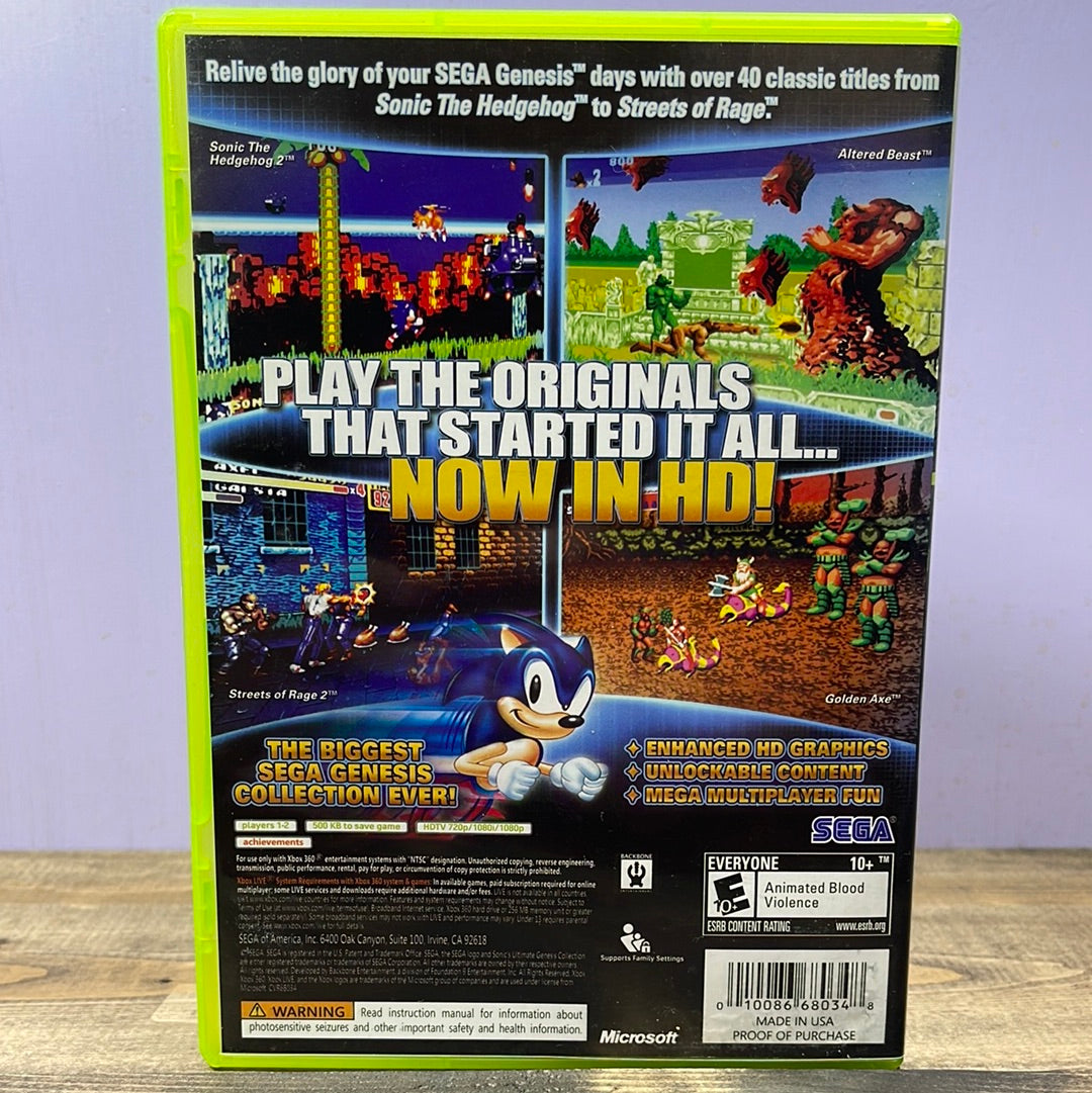 Xbox 360 - Sonic's Ultimate Genesis Collection [Platinum Hits] Retrograde Collectibles Altered Beast, Backbone Entertainment, CIB, Compilation, E10 Rated, Genesis, Retro, SEGA, Sonic the  Preowned Video Game 