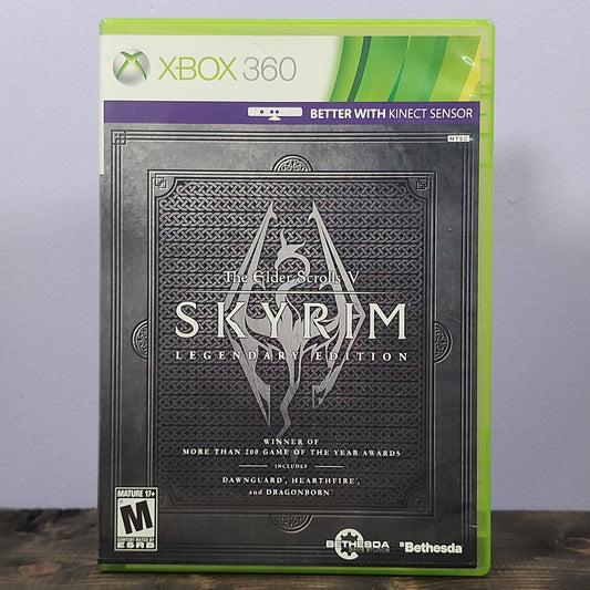 Xbox 360 - The Elder Scrolls V: Skyrim [Legendary Edition] Retrograde Collectibles Adventure, Bethesda, CIB, Kinect Compatible, Legendary Edition, M Rated, Open World, Rimming, RPG, S Preowned Video Game 
