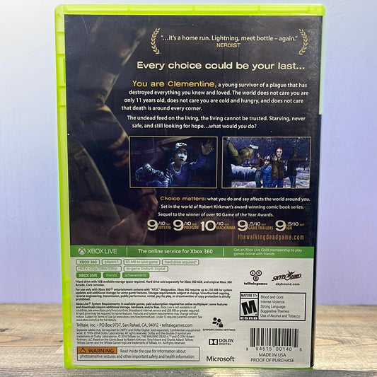 Xbox 360 - The Walking Dead: Season Two Retrograde Collectibles Action, Adventure, M Rated, Point and Click, Telltale Games, The Walking Dead Series, Xbox, Xbox 360 Preowned Video Game 