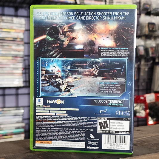Xbox 360 - Vanquish Retrograde Collectibles CIB, M Rated, PlatinumGames, Sci-Fi, Science Fiction, Sega, Shinji Mikami, Shooter, Third Person, Th Preowned Video Game 