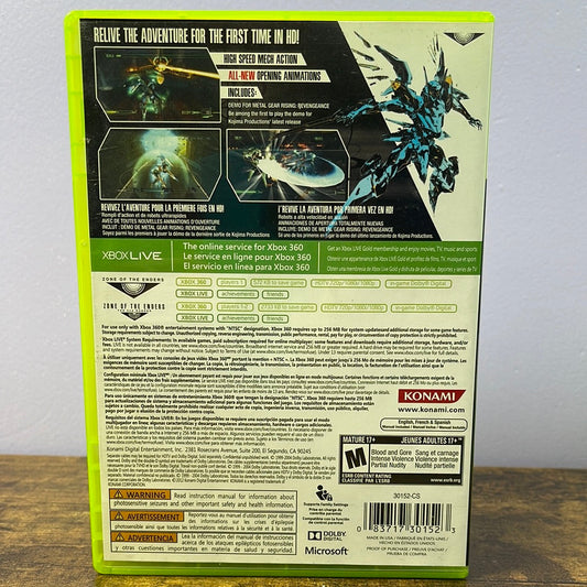 Xbox 360 - Zone of the Enders [HD Collection] Retrograde Collectibles CIB, Hack and Slash, Konami, M Rated, Microsoft, Sci-Fi, Third Person Shooter, Xbox, Xbox 360, Zone  Preowned Video Game 