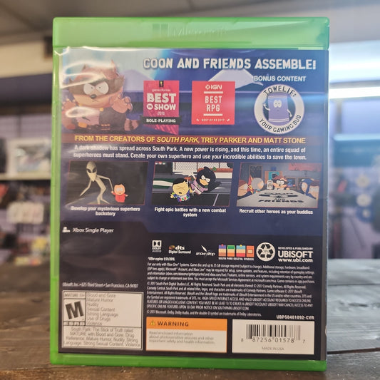 Xbox One - South Park: The Fractured but Whole Retrograde Collectibles CIB, Comedy, Dark Humor, Funny, Matt Stone, RPG, South Park, Superhero, Trey Parker, Ubisoft, Ubisof Preowned Video Game 